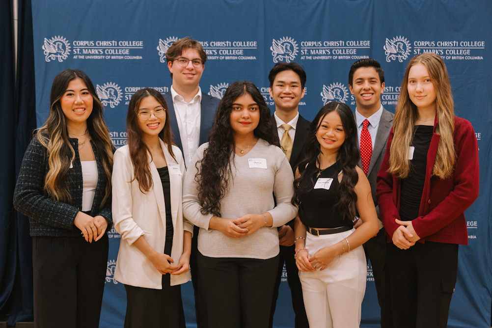 Corpus Christi and St. Mark's College students pose for a photo at the 25th Annual Fundraising Breakfast.